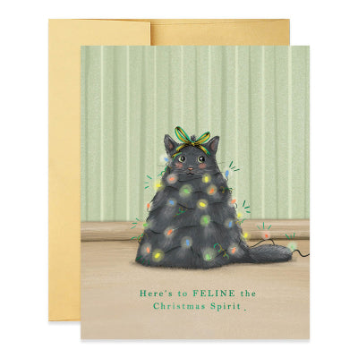 Cat Christmas Tree Card