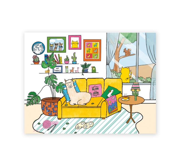 Napping Llama Card