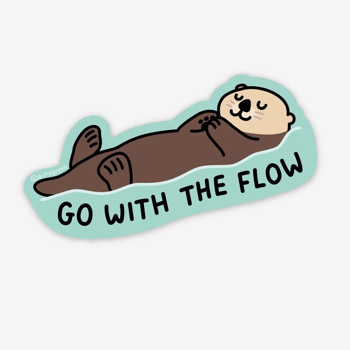 S28 Go with the flow Otter Sticker