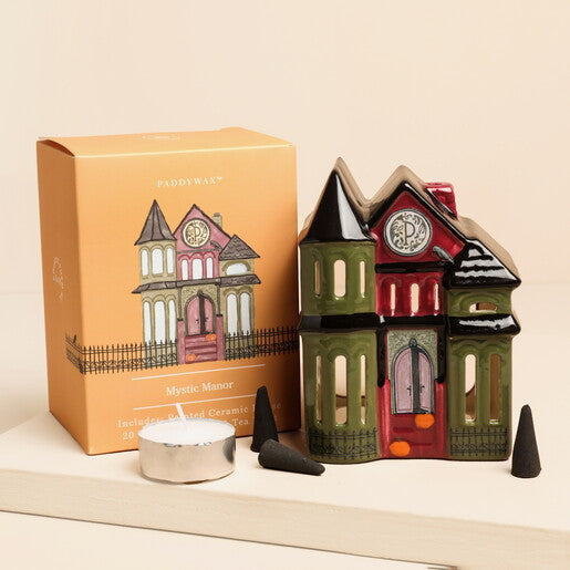 No. 08 Mystic Manor Style House Ceramic Incense + Tea Light Holder