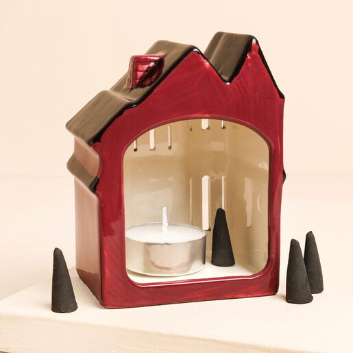 No. 08 Mystic Manor Style House Ceramic Incense + Tea Light Holder
