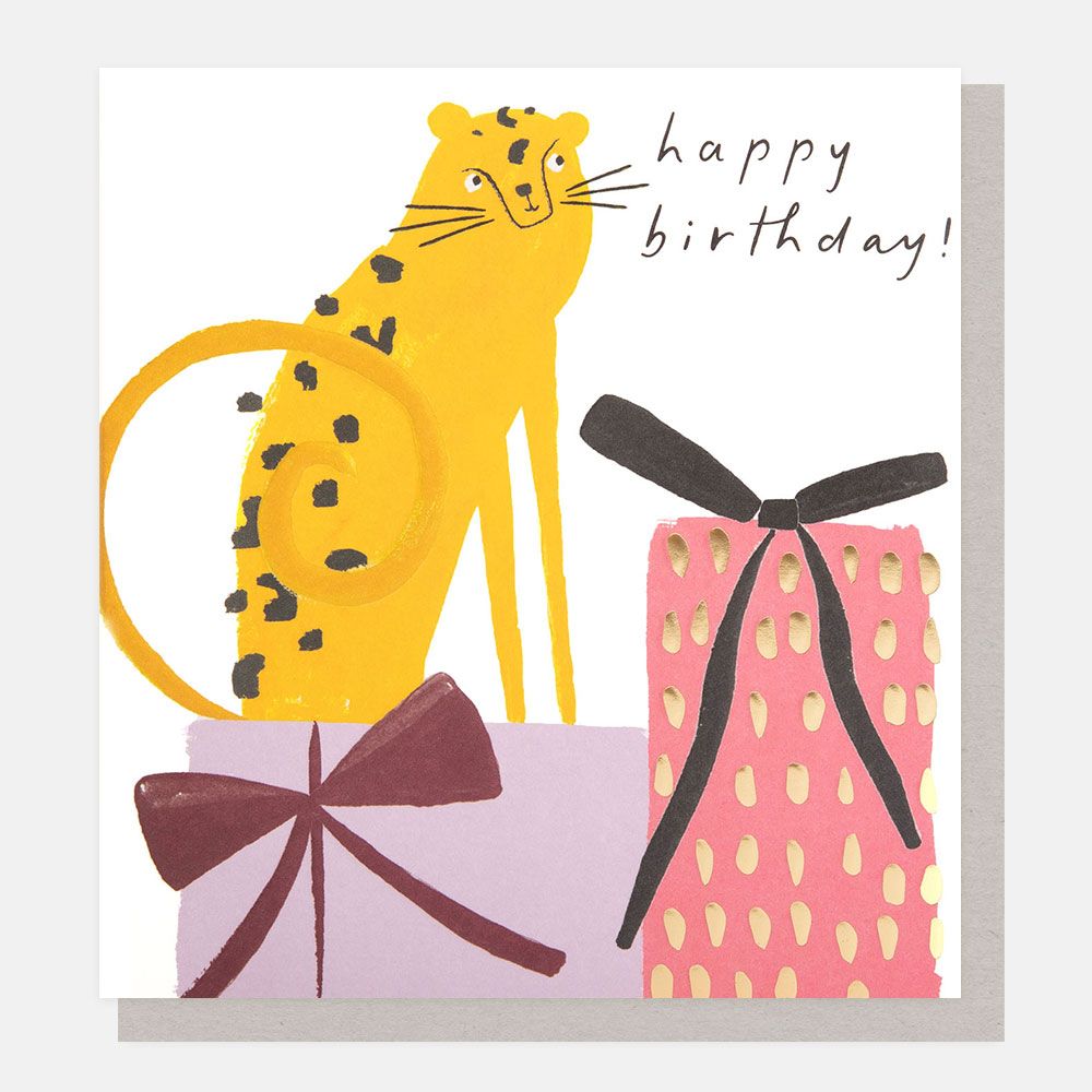 Happy Birthday Yellow Cat Card