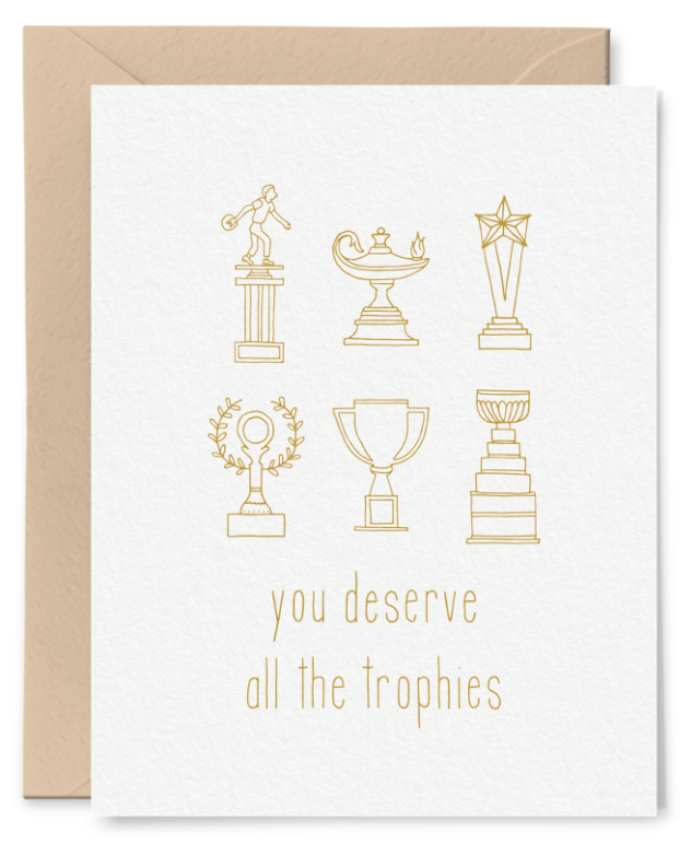 You Deserve All The Trophies Thank You Cards