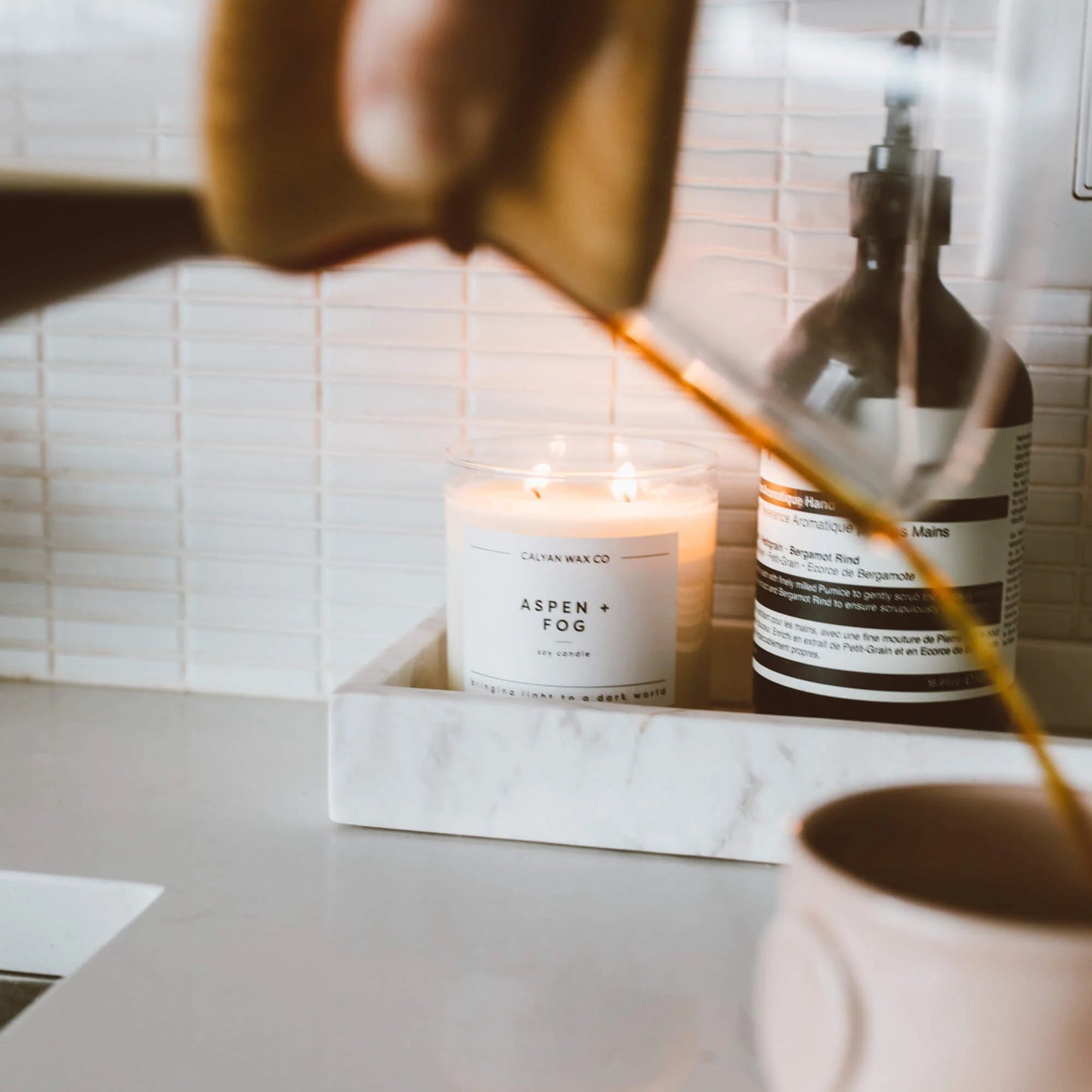 Glass Tumbler Soy Candle Aspen + Fog