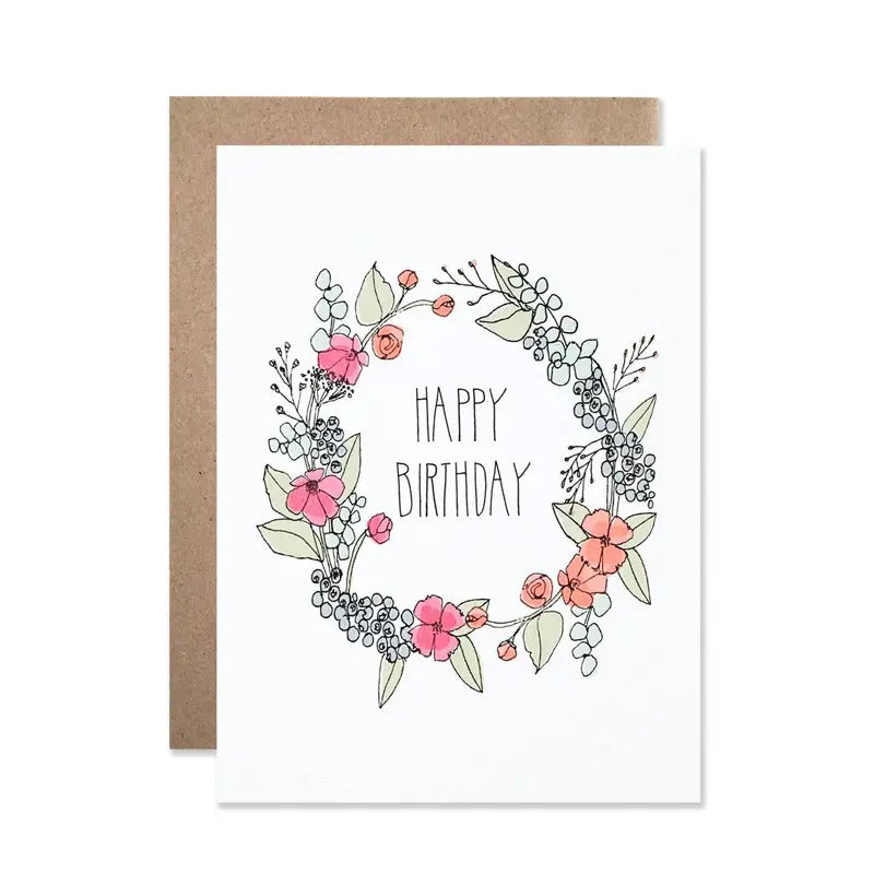 Happy Birthday Wreath Card