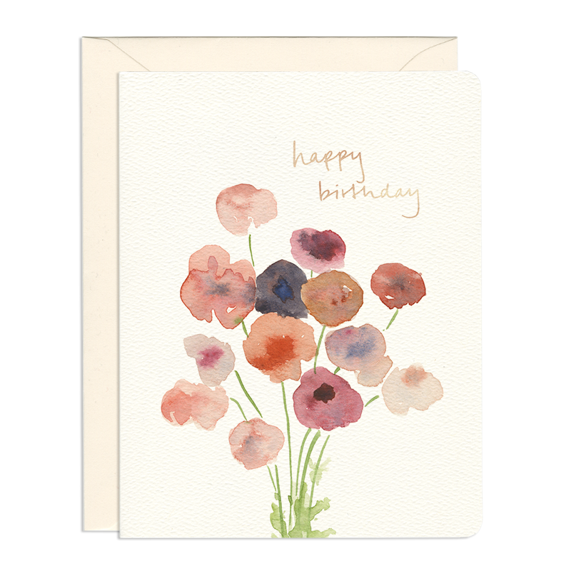 Poppies Birthday Card