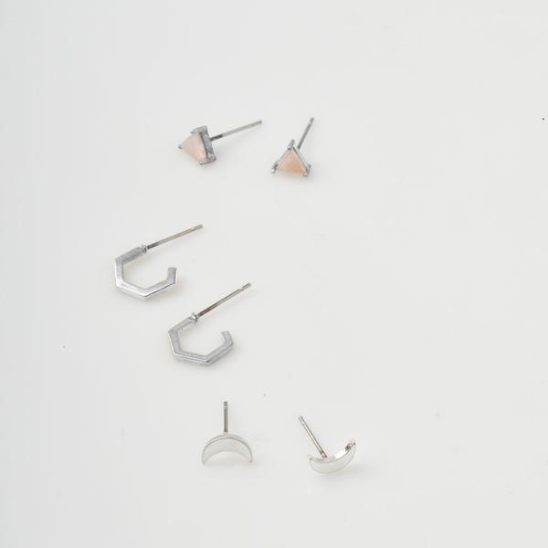 Ella Stud Trio Silver