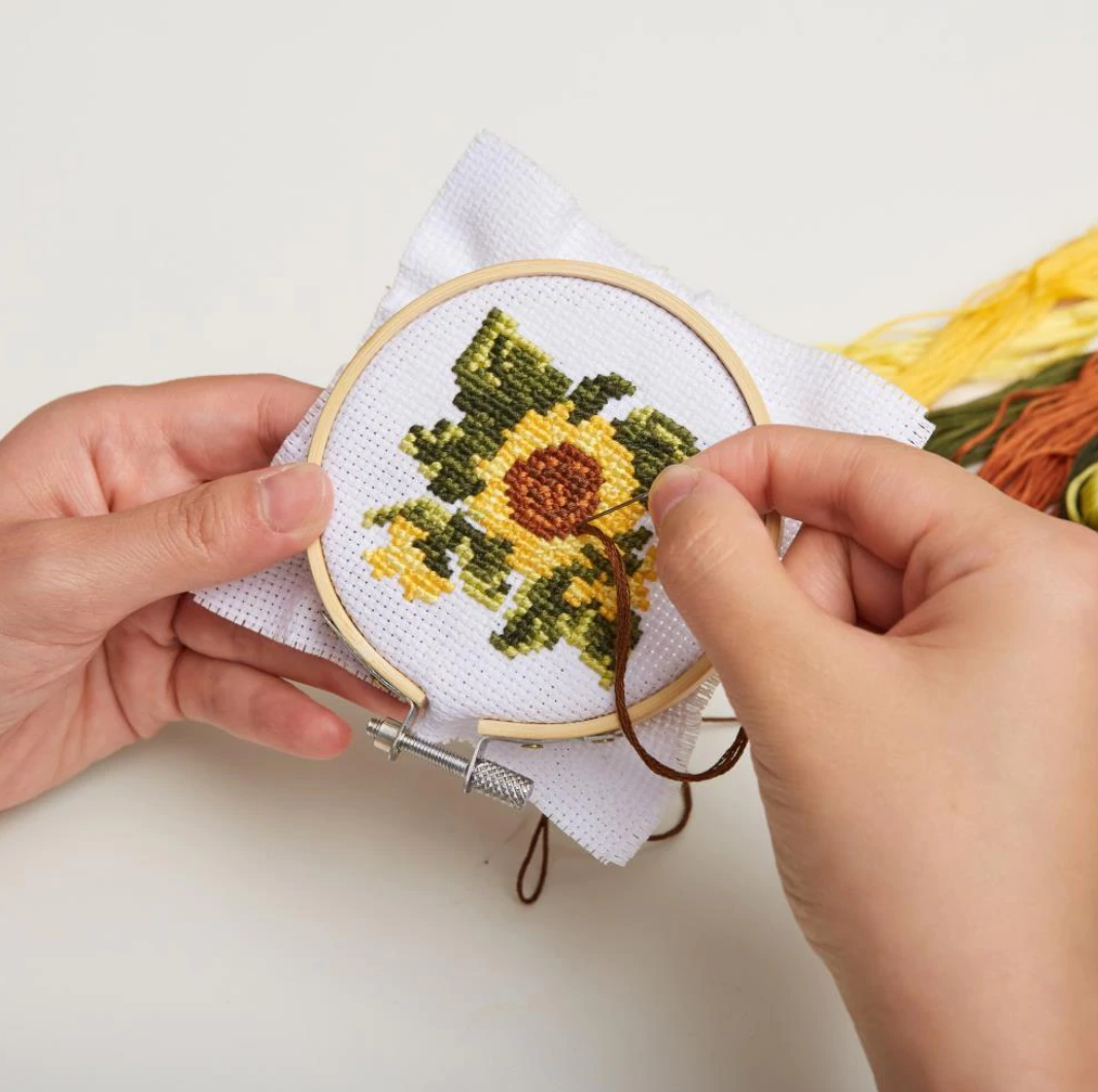 Mini Cross Stitch Embroidery Kit Sunflower