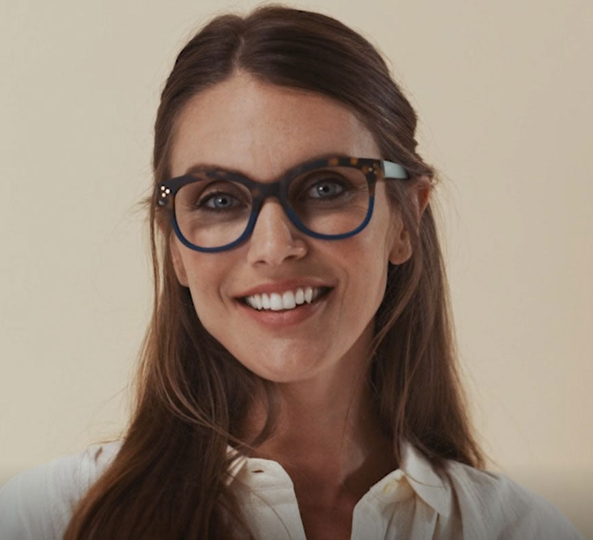 Walking On Sunshine Tortoise Aqua Blue Light Glasses