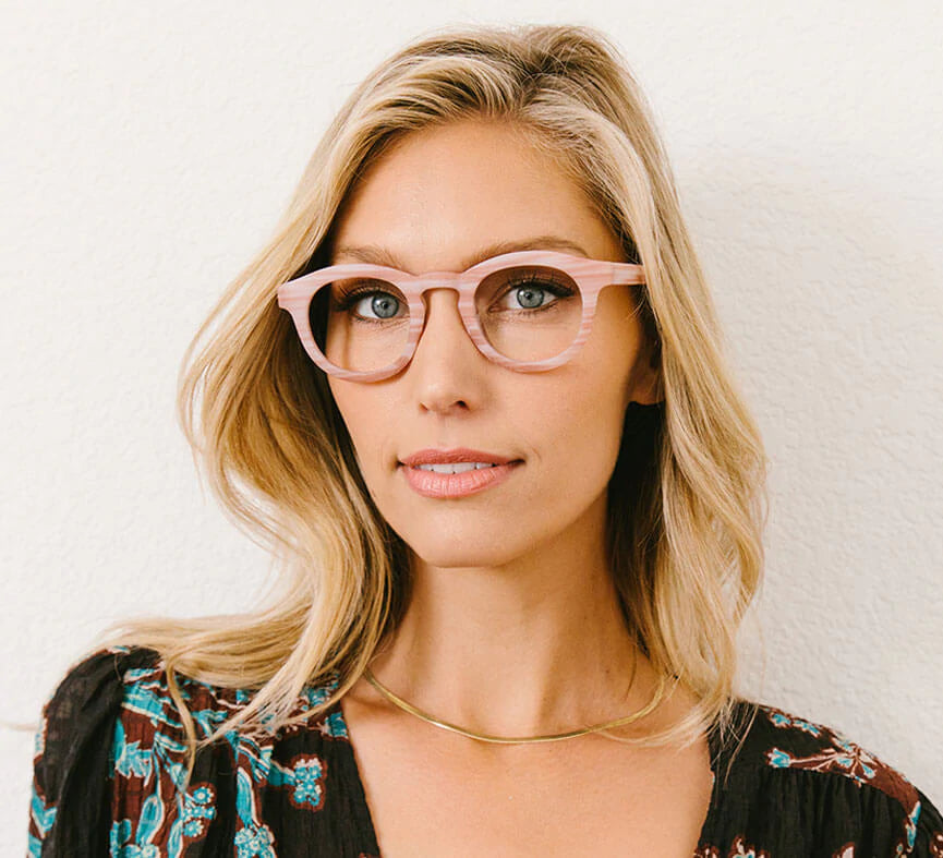 Stardust Pink Horn Blue Light Glasses
