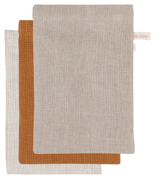 Linen Bath Mitt Amber Natural