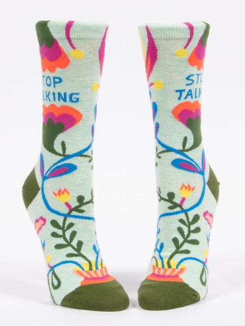 Women's Crew Socks Stop Talking