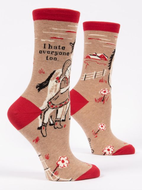 Women's Crew Socks I Hate Everyone Too