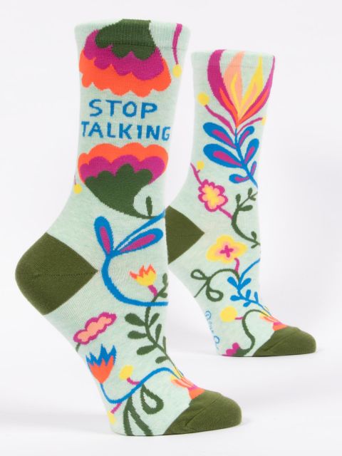 Women's Crew Socks Stop Talking