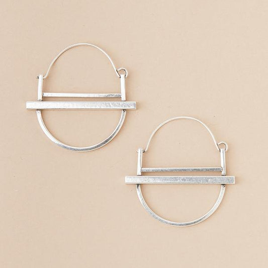 Refined Earring Collection - Saturn Hoop Sterling Silver