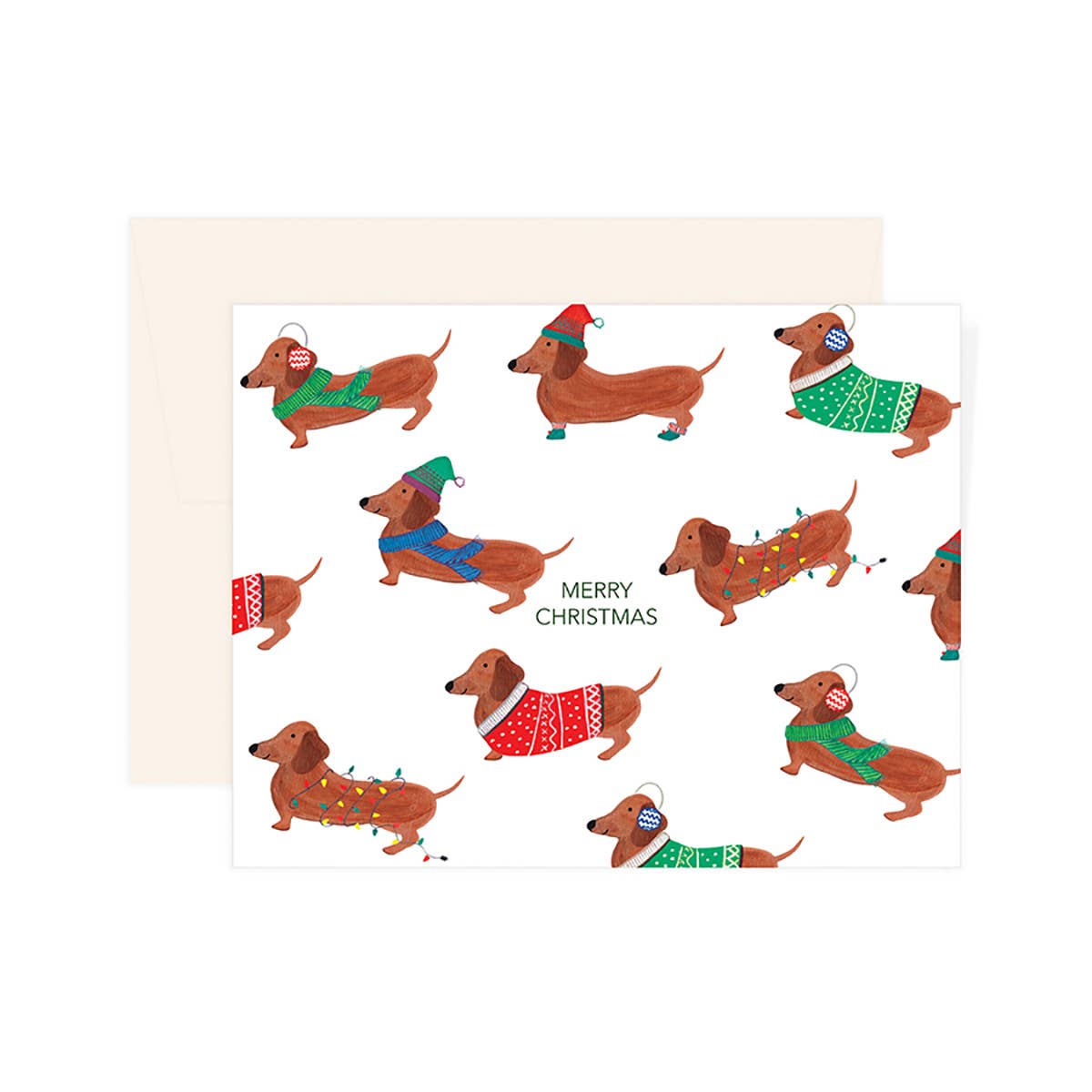 Christmas Dogs Merry Christmas Card