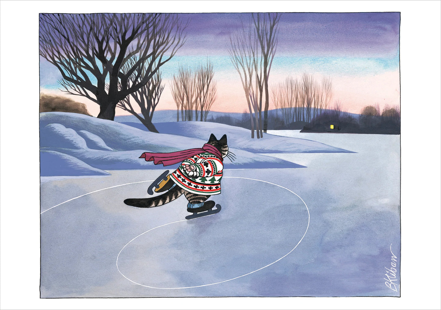 B. Kliban Cat Skating Holiday Cards