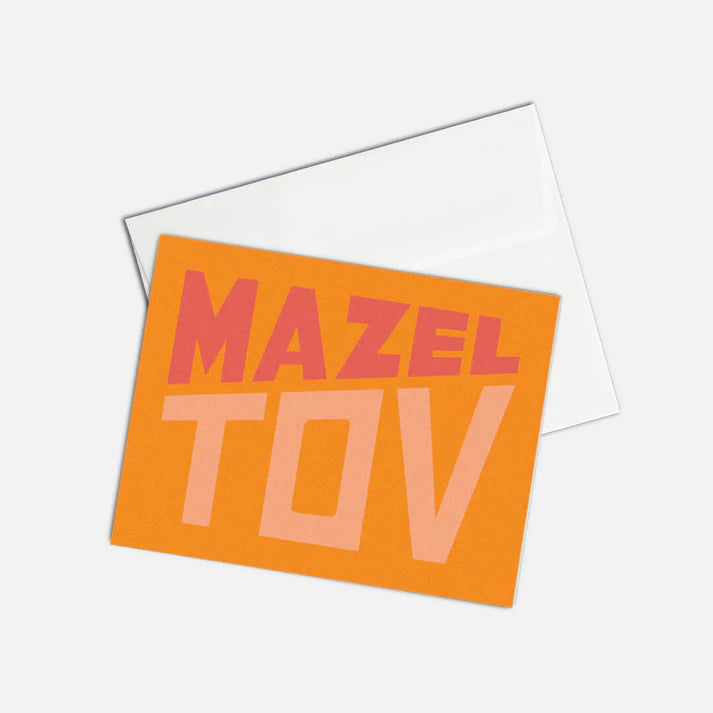 Mazel Tov Orange Congrats Card