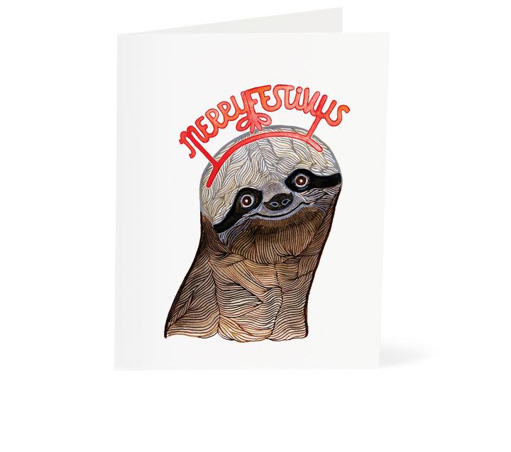 Sloth Merry Festivus Card