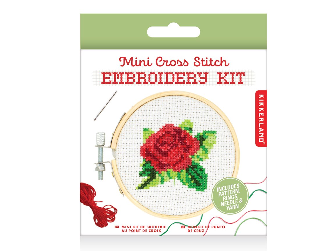 Mini Cross Stitch Embroidery Kit Rose