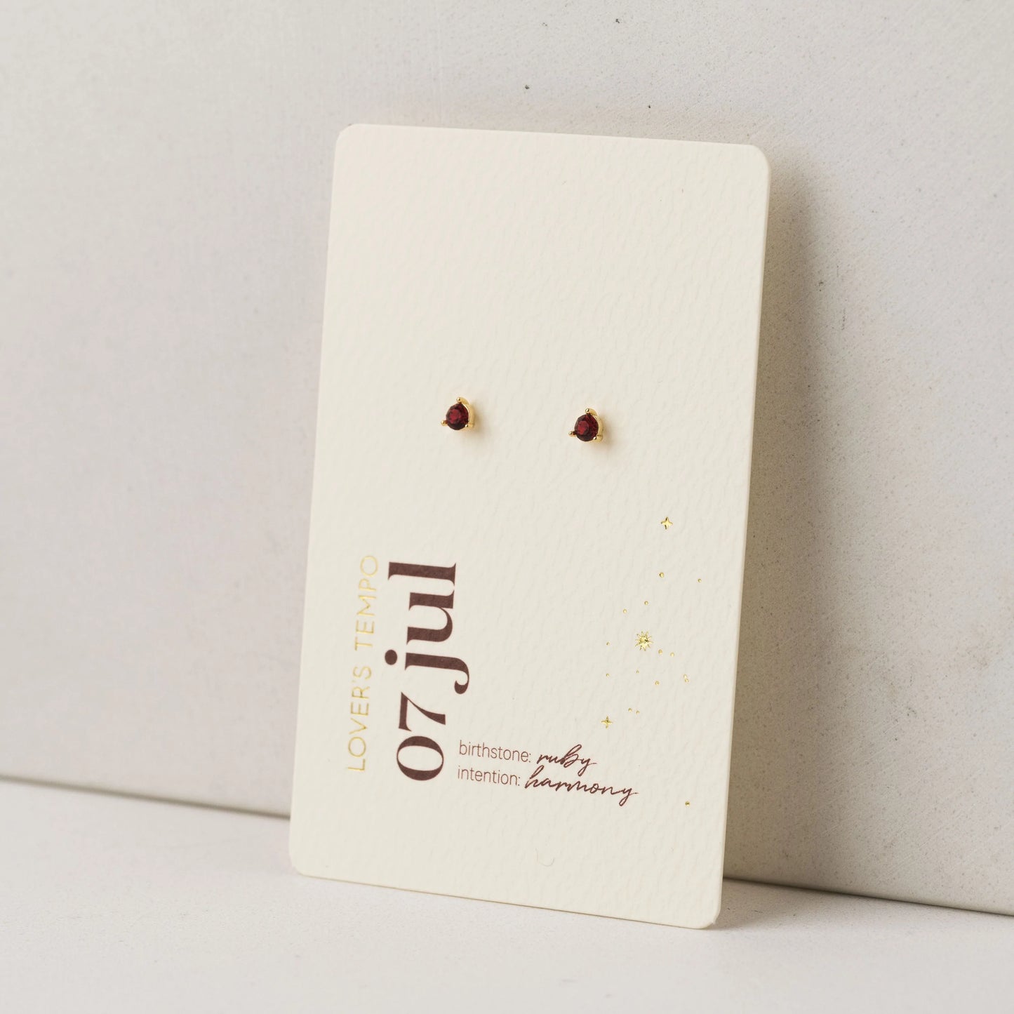 July Kaleidoscope Birthstone Stud Earrings Gold