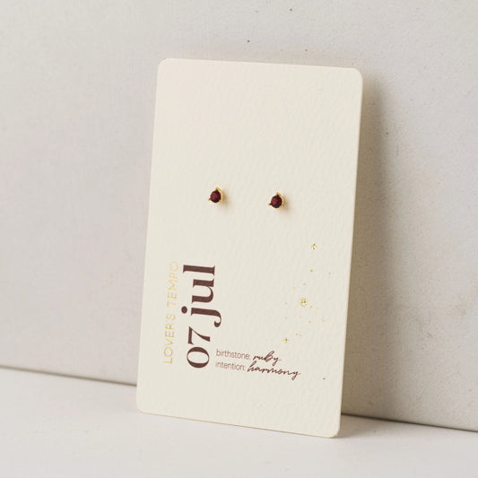 July Kaleidoscope Birthstone Stud Earrings Gold