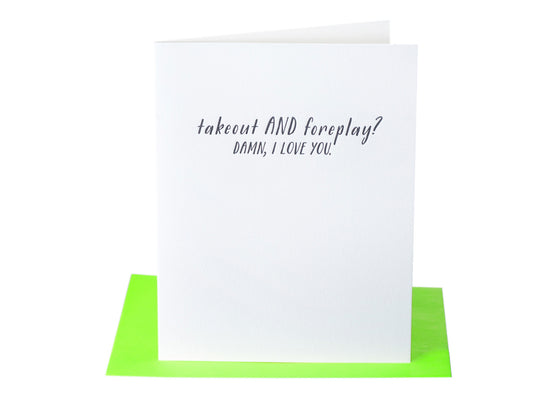 Takeout And Foreplay Card
