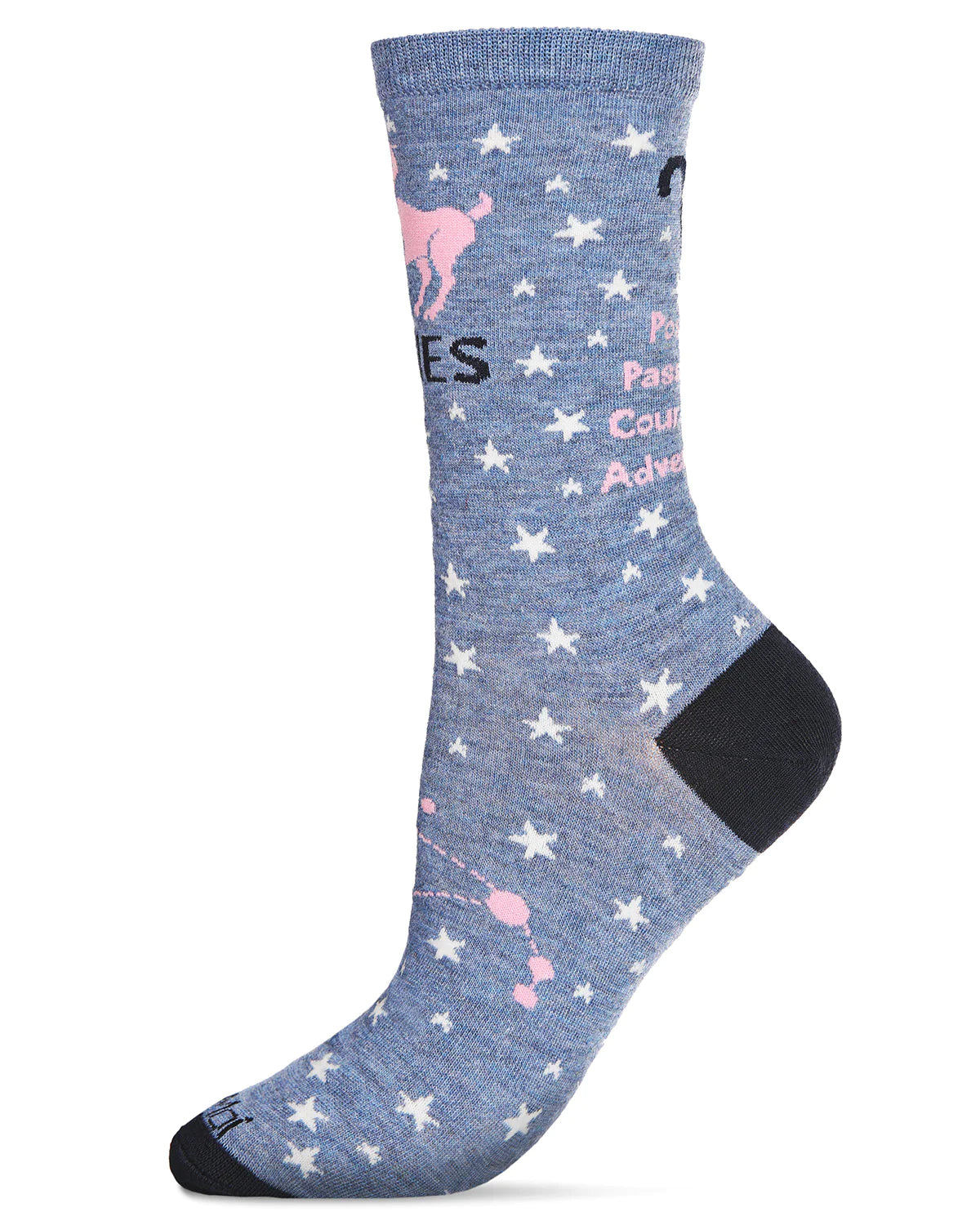 Aries Zodiac Sign Crew, Denim Heather Socks