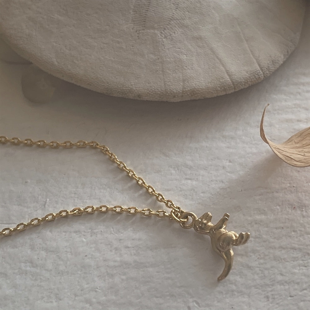 Scotty Tiny T-REX Charm Necklace Gold