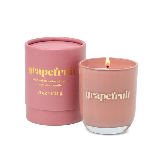 Petite Candle 5oz Ruby Red Opaque Glass Grapefruit