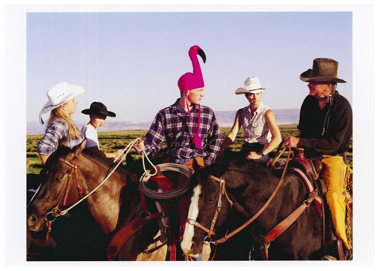 Flamingo Cowboy Birthday Card