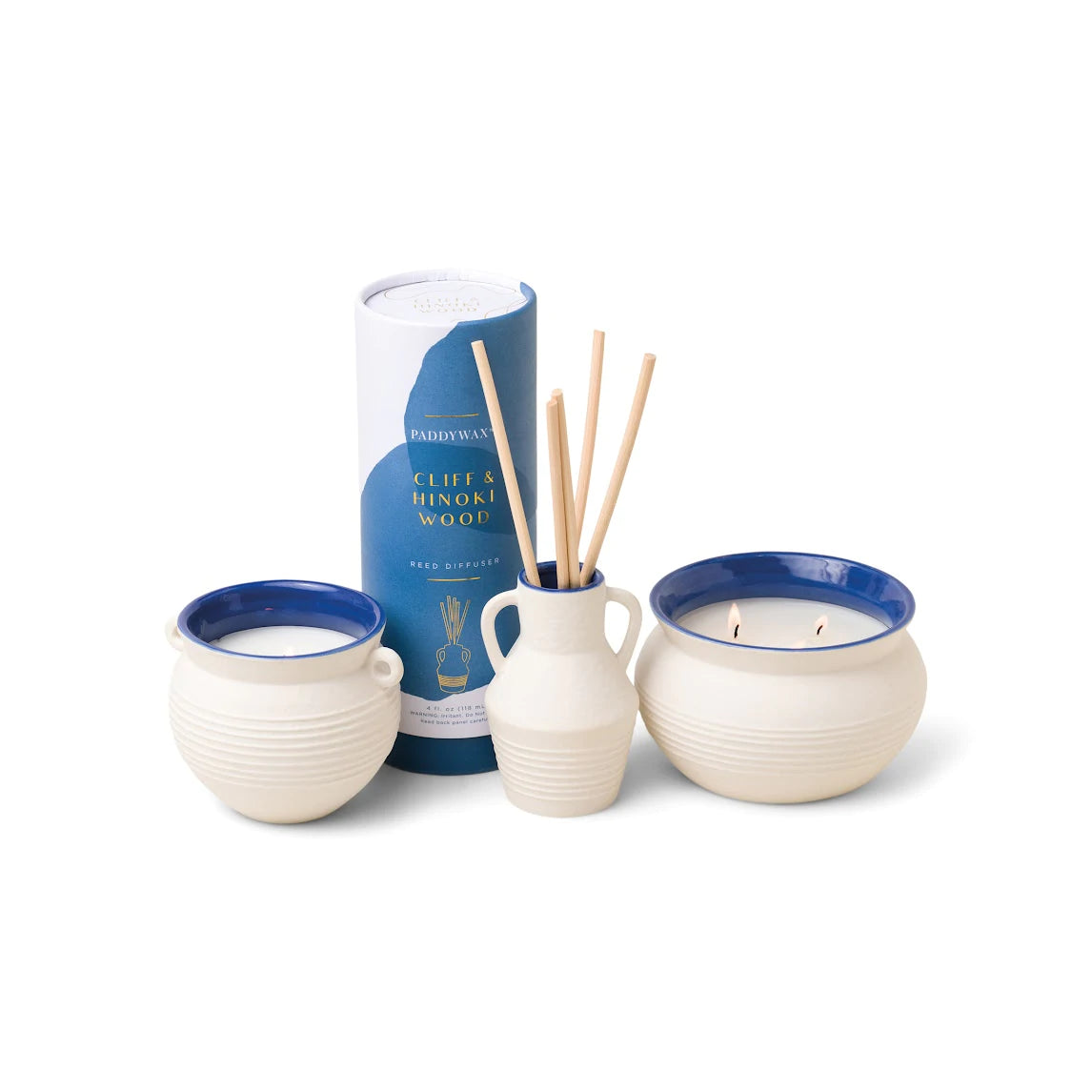 Santorini Candle Cliff & Hinoki Wood