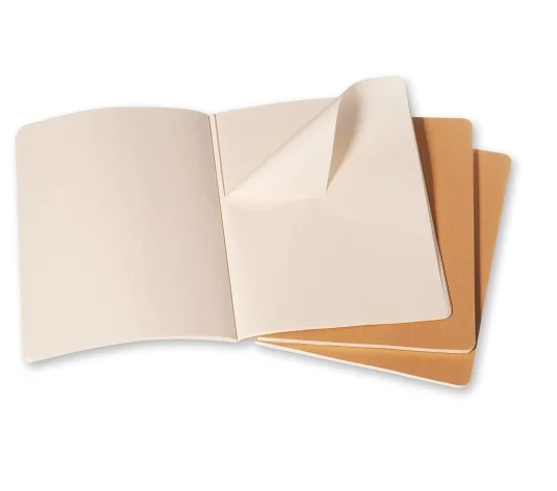 Cahier X-Large Kraft Brown Set Of 3 Square Journals