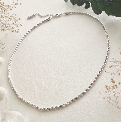 Ocnus Rope Chain Necklace in Silver
