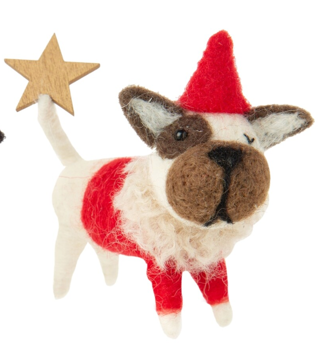 F66 - Felt Puppies Red & Green Outfits Ornament