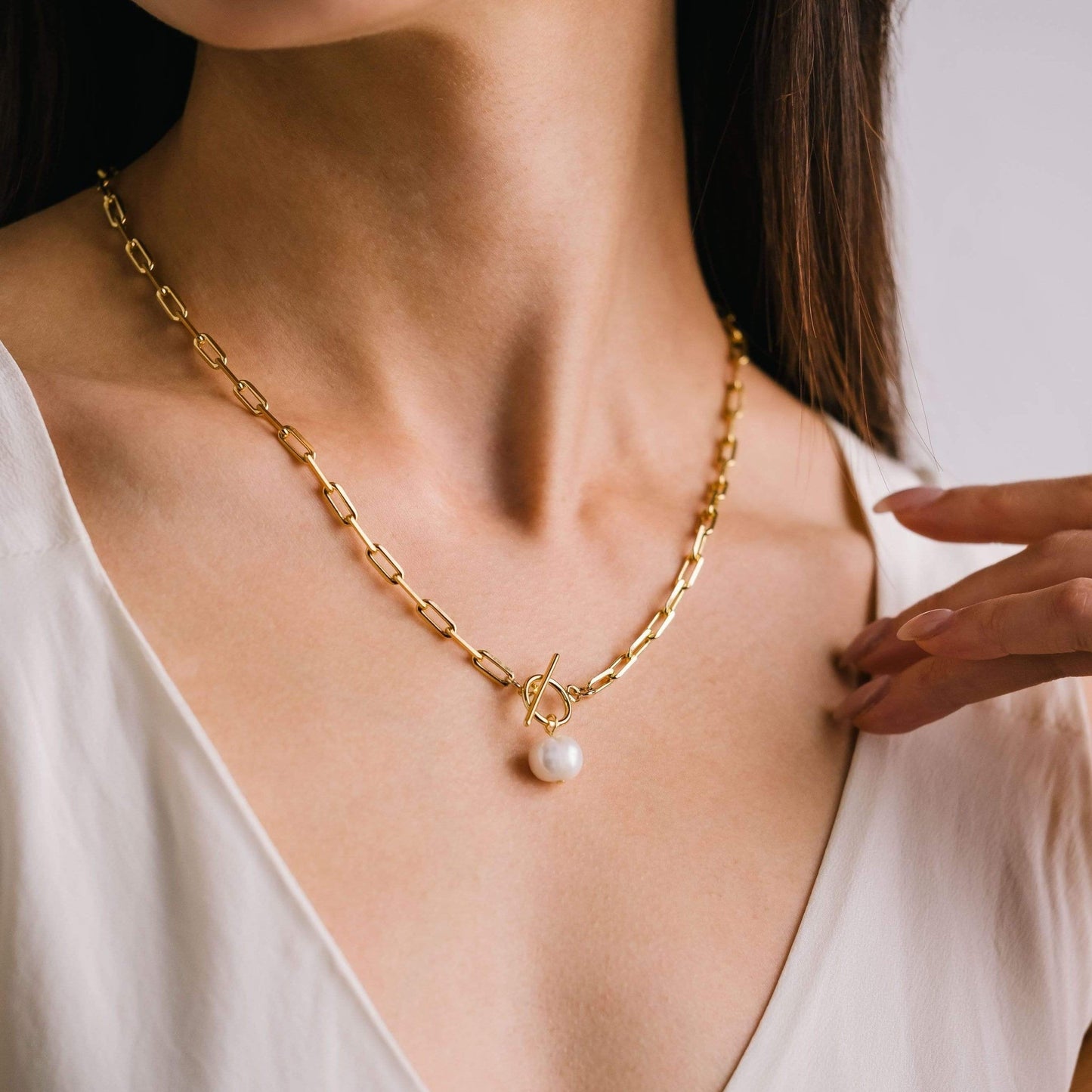 Thalassa Pearl Necklace Gold