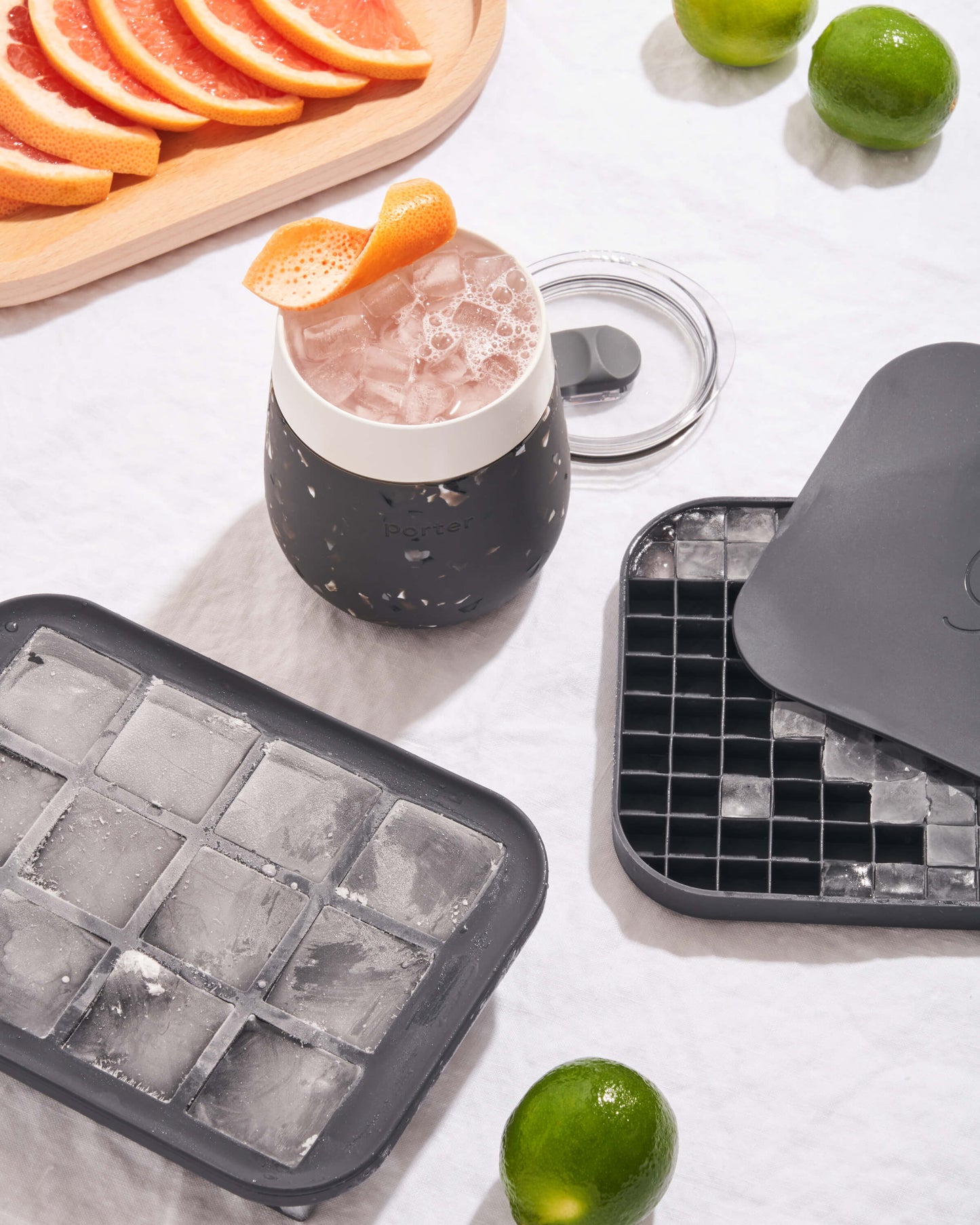 Insulated Wine Glass Charcoal Terrazzo