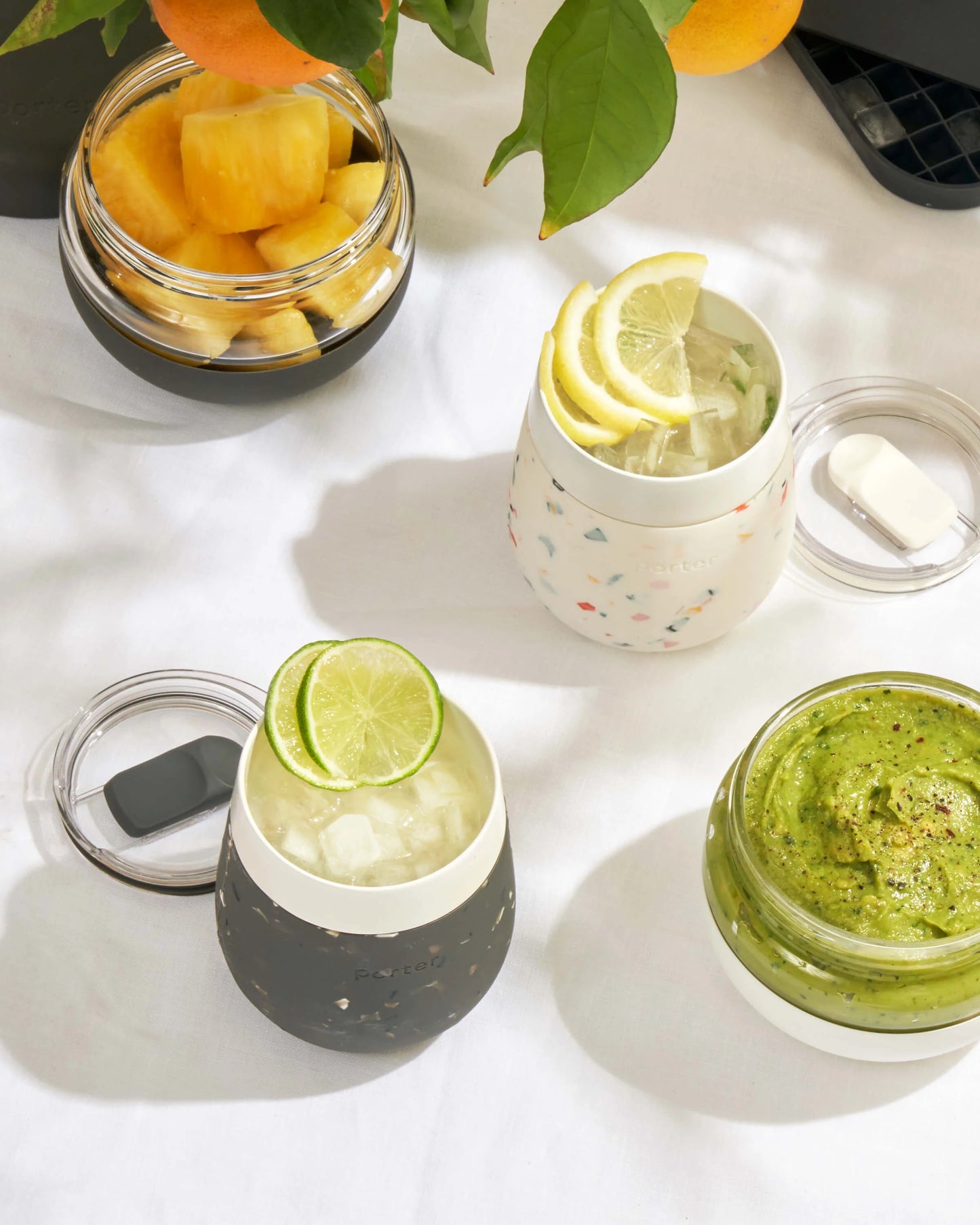 Insulated Wine Glass Charcoal Terrazzo