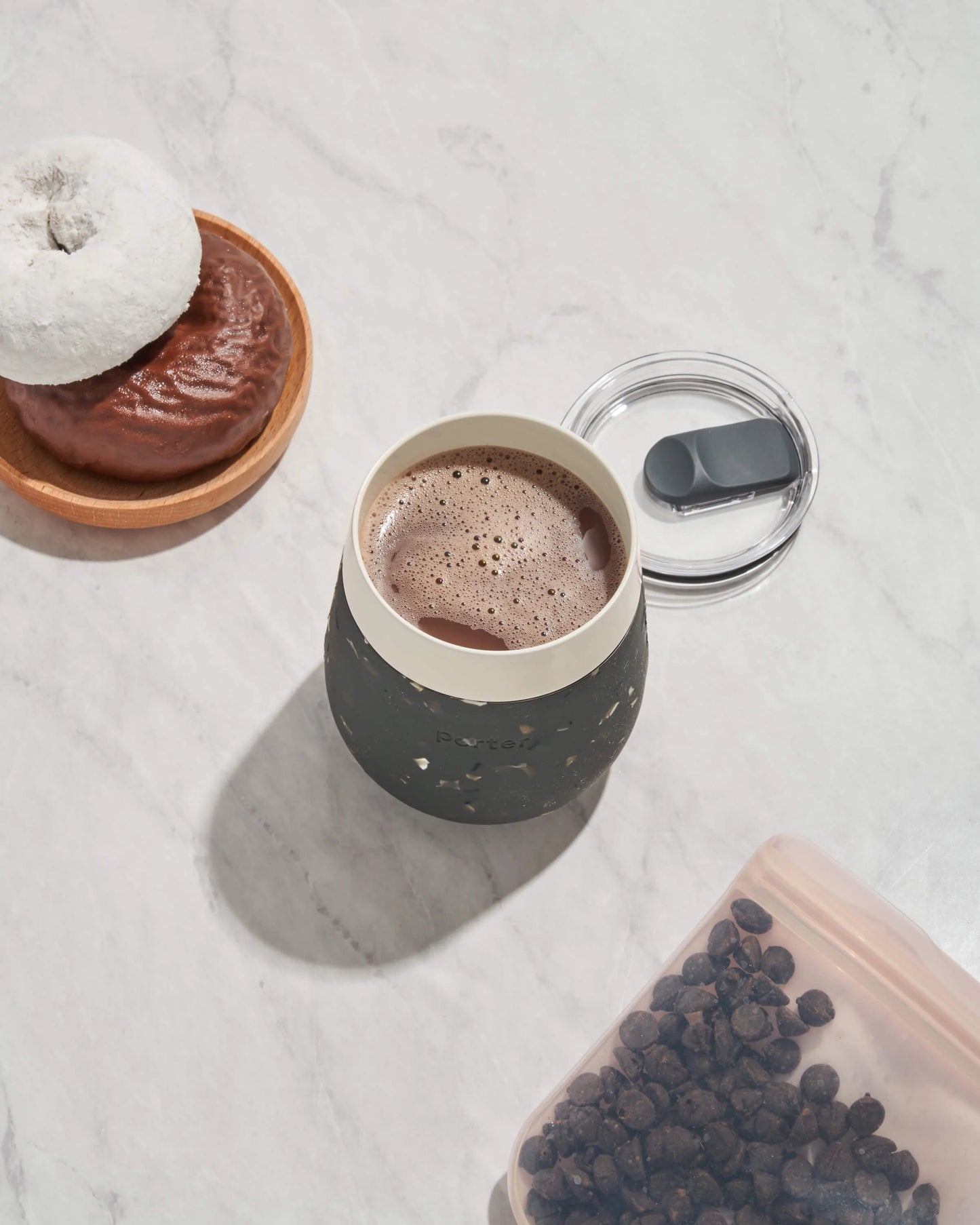 Insulated Wine Glass Charcoal Terrazzo