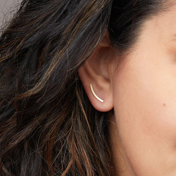 Refined Earring Collection - Comet Curve Gold Vermeil