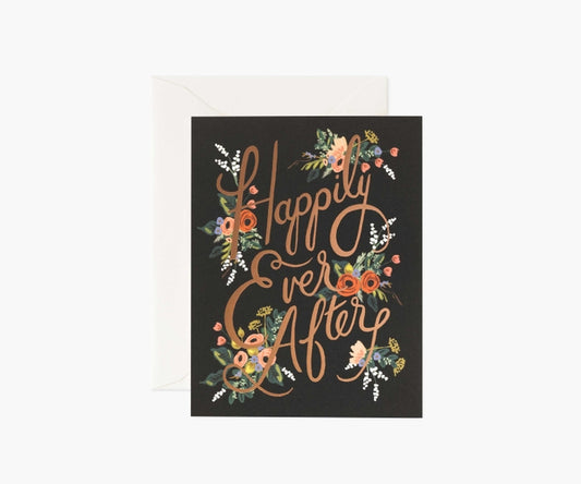 Eternal Happily Every After Black Background Card