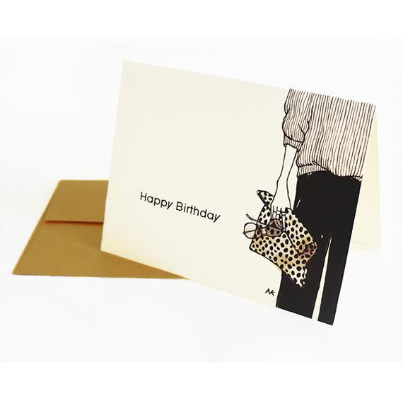 Leopard Clutch Birthday Card