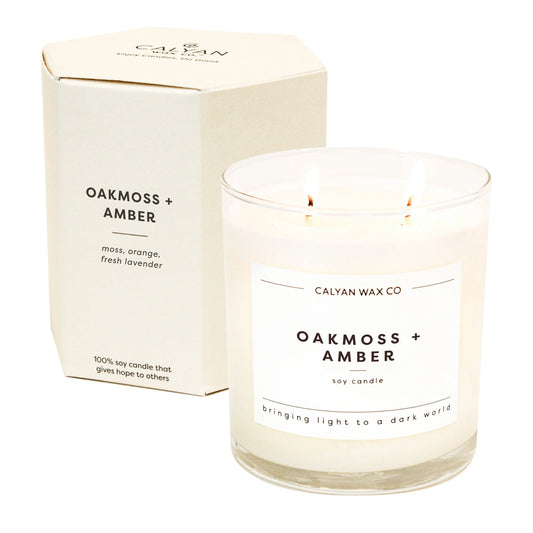 Glass Tumbler Soy Candle Oakmoss/Amber