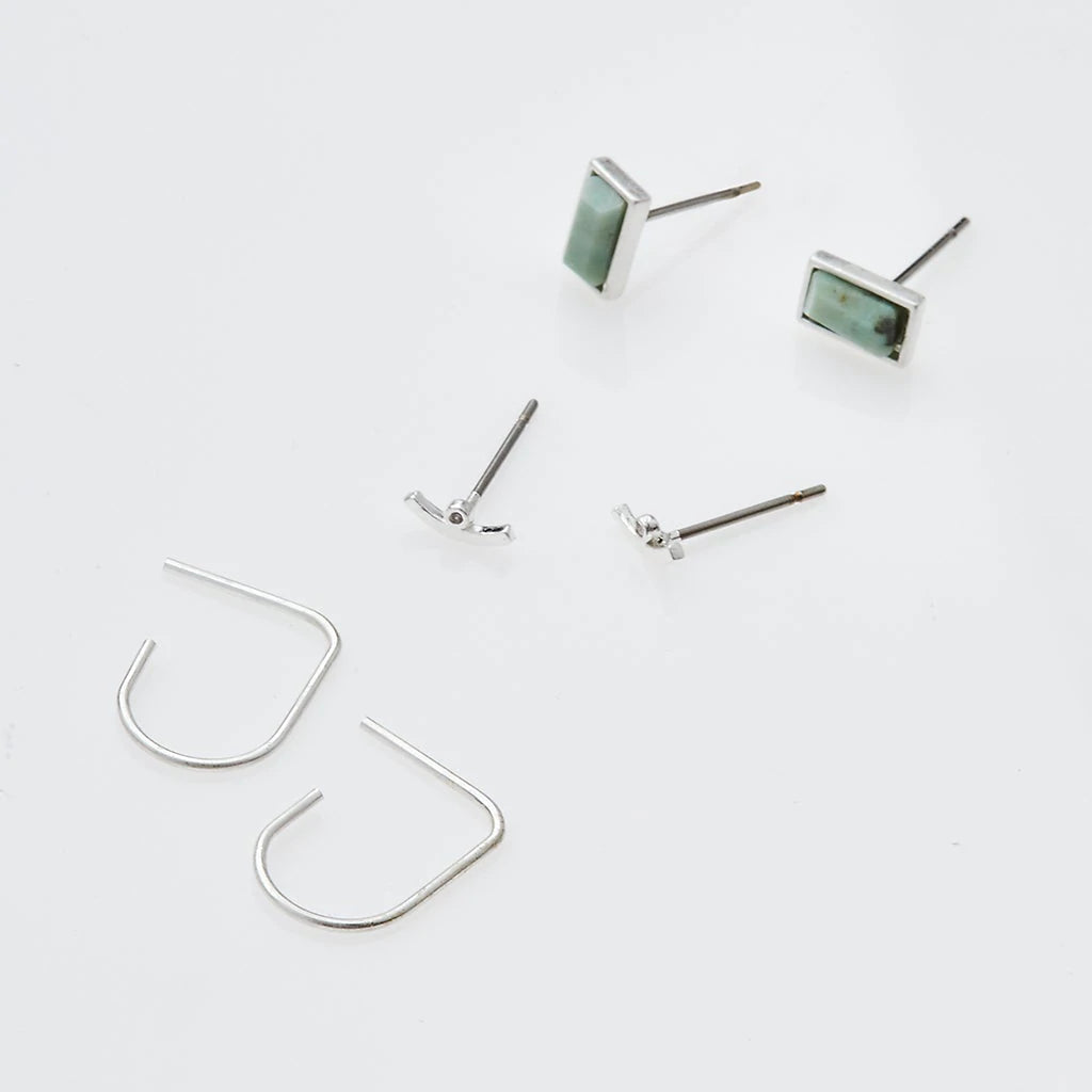 Courtney Stud Trio Silver