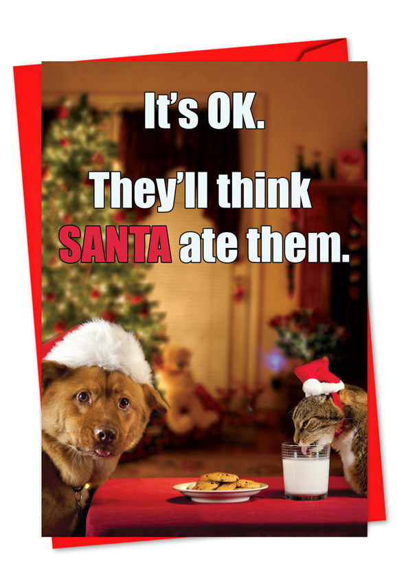 It's Ok Santa Ate Them XMAS Card
