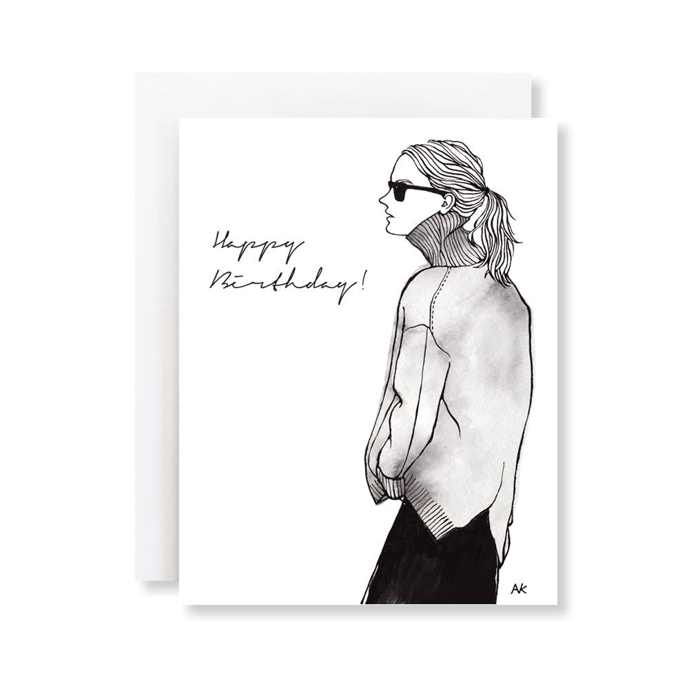 Woman Illustration Birthday Card