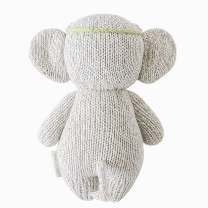 Baby Elephant Blush Floral Hand-Knit Doll