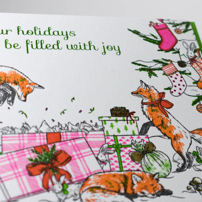 Foxes' Christmas Morning Card