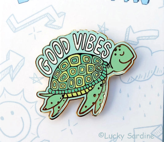 @48 Sea Turtle Good Vibes Hard Enamel Pin