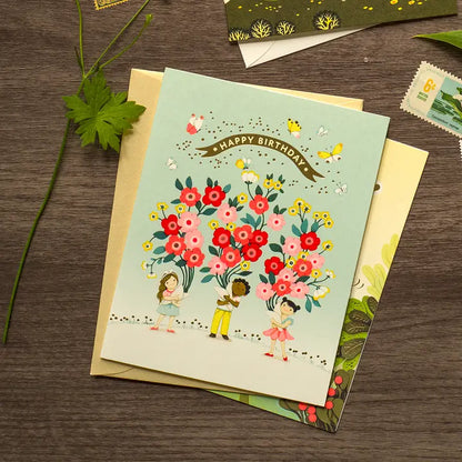 Kids Bouquets Birthday Greeting Card